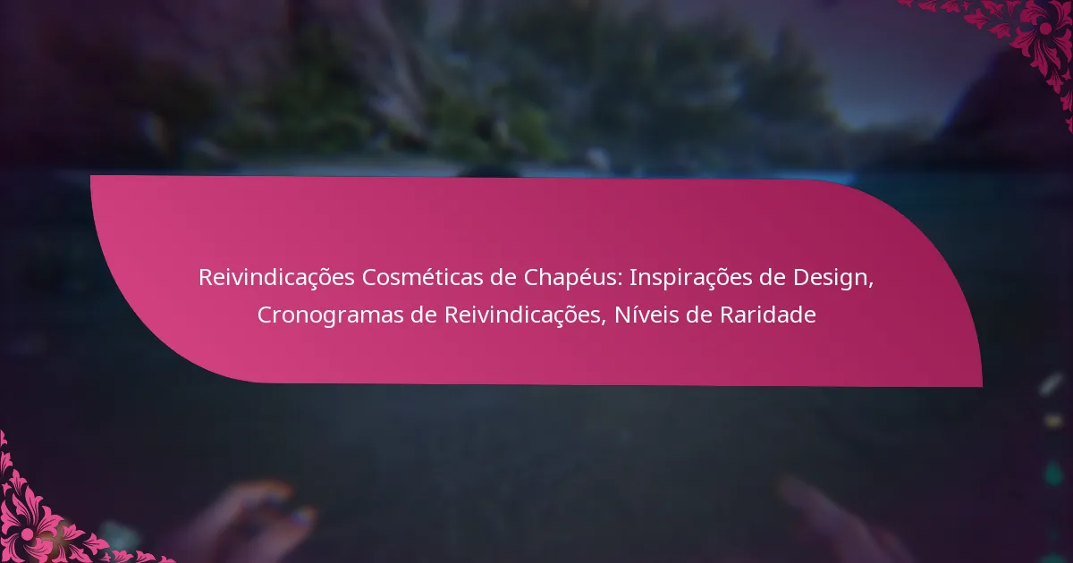 Reivindicações Cosméticas de Chapéus: Inspirações de Design, Cronogramas de Reivindicações, Níveis de Raridade