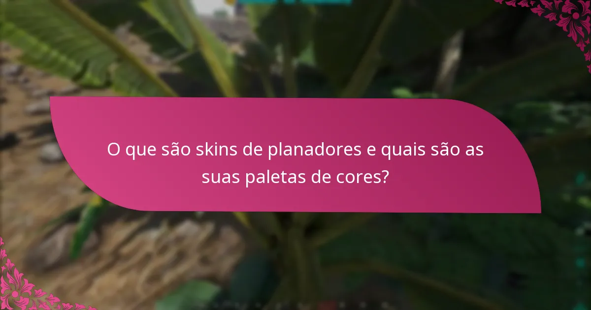 Como as skins de planadores se comparam entre eventos?